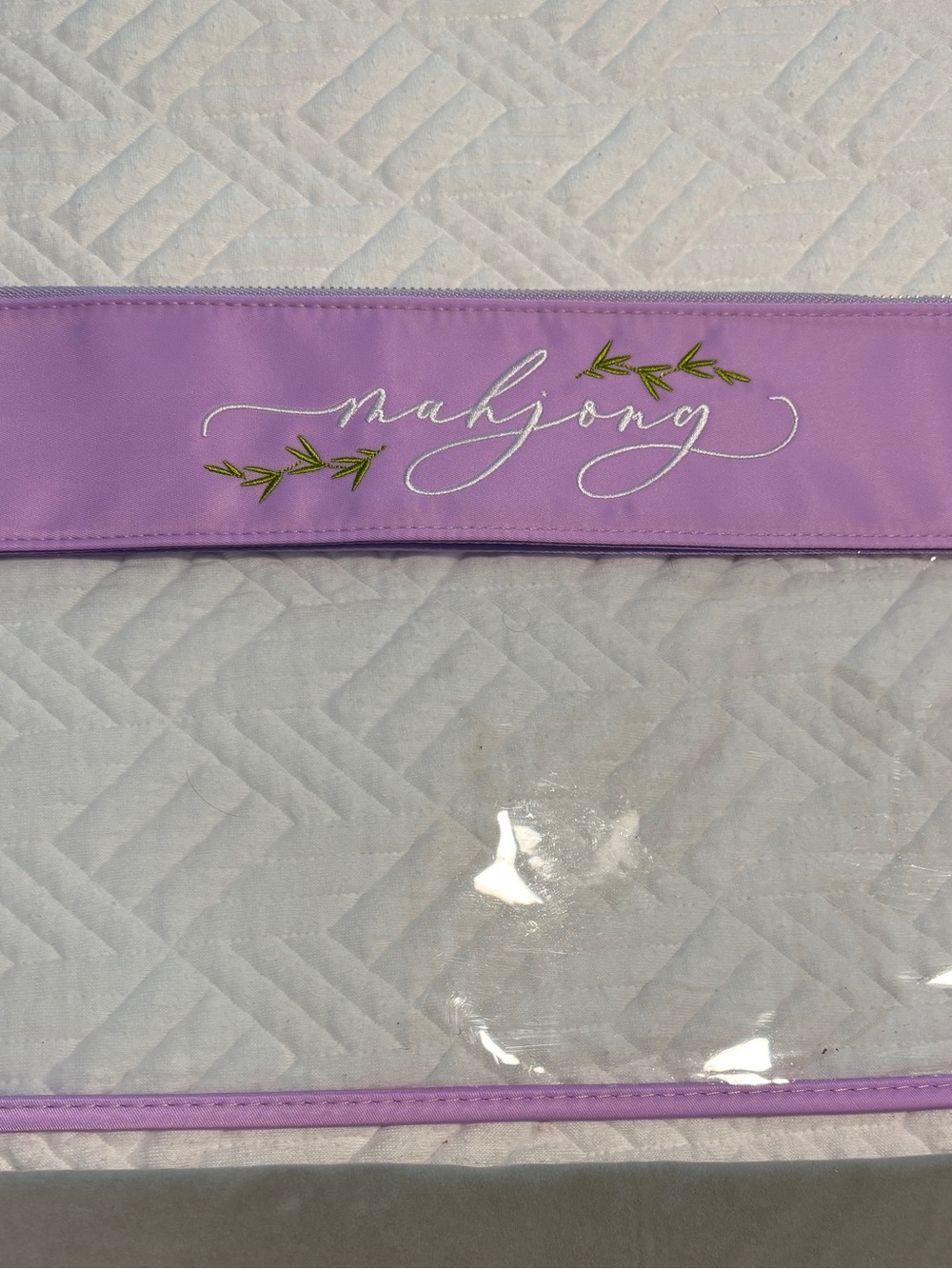 Oh My Mahjong Tile bag with Lavender Trim - Picture 2 of 4